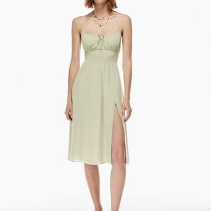 Aritzia Wilfred Genoa Midi Dress | Light Sage, Size Large